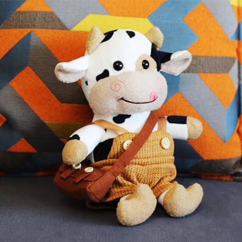 Smy Linuue Cute Soft Plush Cow Toy Kids Birthday Gift 12 Inch Cow Plush Stuffed Animal Toy For Kids