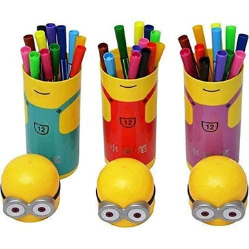 UNIVERSAL BUYER Cartoon Shape Pencil Box-Birthday Return Gifts for Kids 10Pcs Sketch Pens Multicolor || Best Return Gifts for Bi
