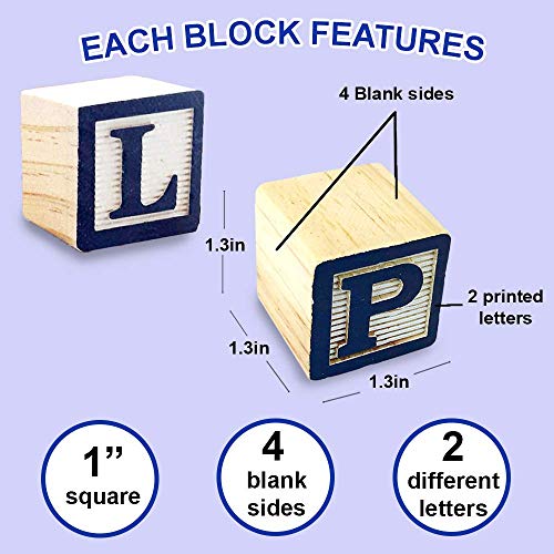Skoolzy Abc Wooden Blocks For Toddlers 30 Wood Alphabet Blocks Montessori Stacking Letter Preschool Learning Toys Develop Language Skills Boys And Girls Ages 2+ Includes Ebook & Storage Bag