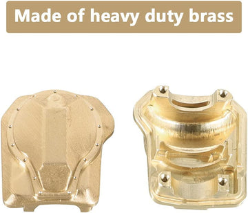 WEISHUJI 2pcs Brass Diff Cover, Brass Differential Cover, Heavy Duty Brass Axle Differential Cover for TRX4 T4 Upgrades 1/10 RC