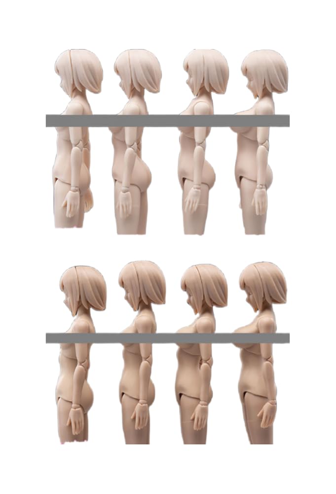 Hiplay 1:12 Scale Female Half-Seamless Action Figure Body -Tall And Plump Body Shape, Large Bust And Fair Skin T86-St03A (White,Large Bust)