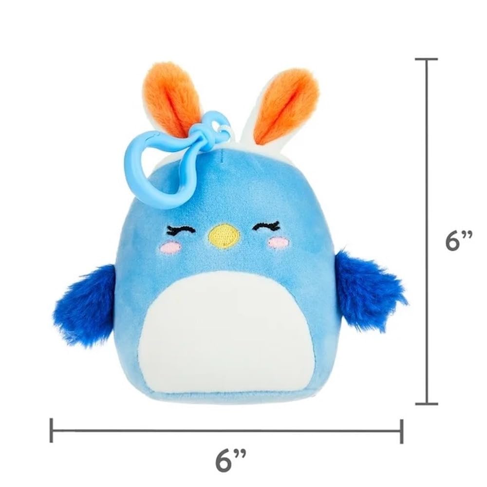 Squishmallows 3.5'''' Easter Clip-On Bebe The Bluebird, Pink