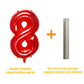 Meiduoco 1Pc Red 8 Number Balloon, 32 Inches, Foil, Self Sealing, Aluminum, Birthday Decoration Supplies