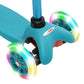 Chromewheels Scooter For Kids, Deluxe 3 Wheel Scooter For Toddlers 4 Adjustable Height Glider With Kick Scooters, Lean To Steer With Led Flashing Light For Ages 3-6 Girls Boys, Aqua