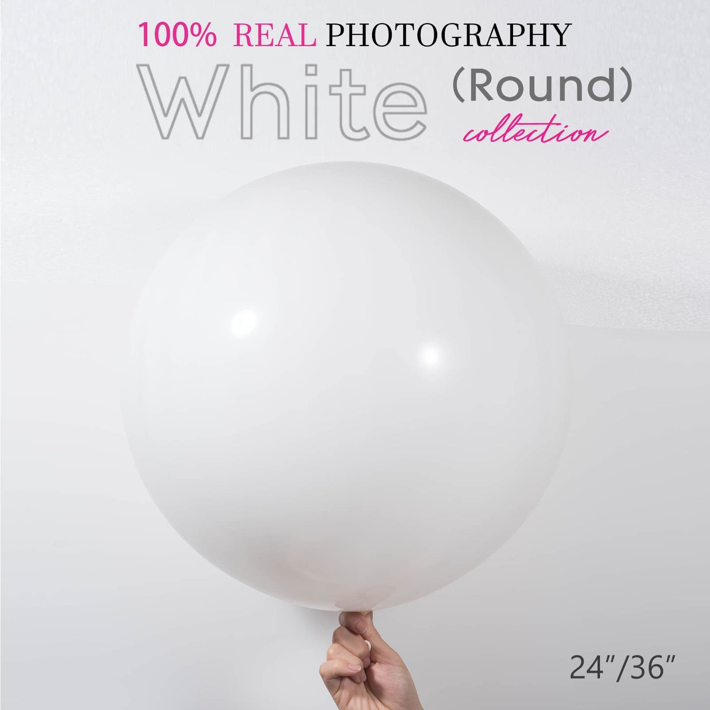 24 Inch Large Round White Balloons 10 Pack Thick Big Jumbo Latex Balloons Giant Oversized Balloon For Wedding Anniversary Birthd