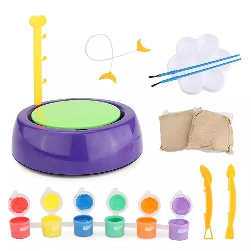 Oupstrive Kids Pottery Wheel Kit  Battery Operated Pottery Wheel & Painting Kit For Beginners With Modeling Clay, Sculpting Cla