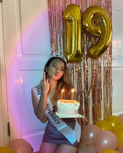 40 Inch Big Gold 9 Balloon Number, Jumbo Giant Happy 9Th 19 29 39 49 99 Birthday Party Decorations, Large Nine Mylar Foil Annive