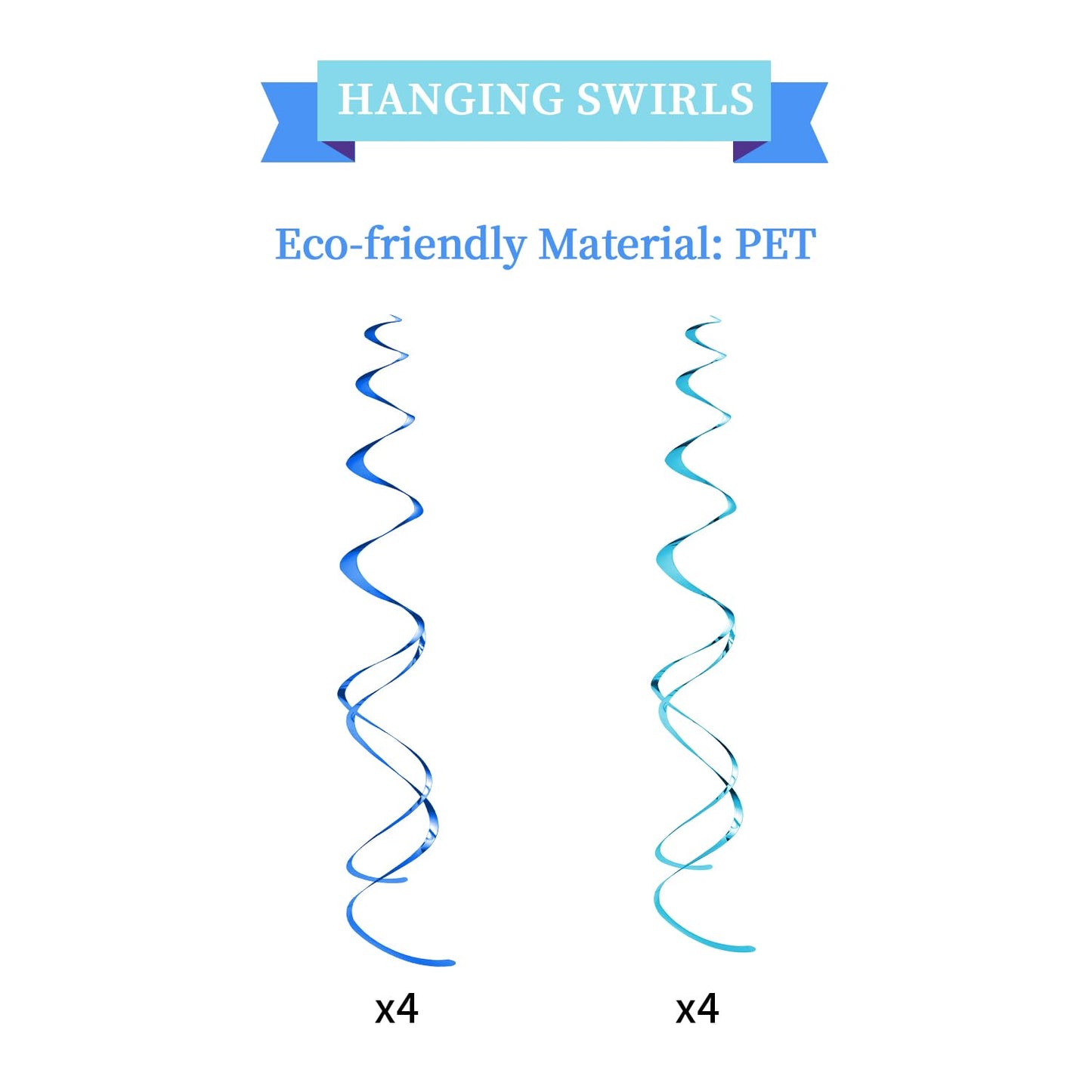 LITAUS, Birthday Decorations, NO DIY - Pack of 16 | Blue Happy Birthday Banner, Honeycomb Balls, Swirls, Garland | Happy Birthda