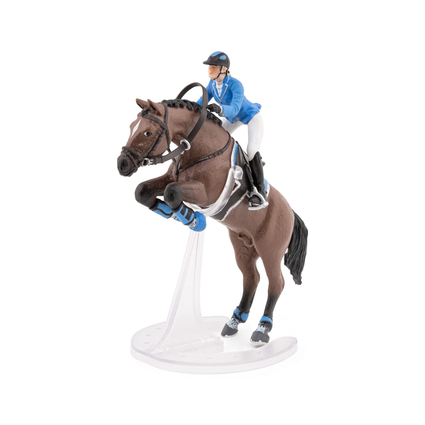 Papo - Hand-Painted - Figurine - Horses,Foals And Ponies - Jumping Horse With Riding Girl-51560 - Collectible - For Children - Suitable For Boys And Girls - From 3 Years Old
