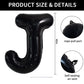 Toniful 40 Inch Large Black J Letter Balloons Jumbo Helium Balloons,Foil Mylar Big Alphabet Balloons For Birthday Party Annivers