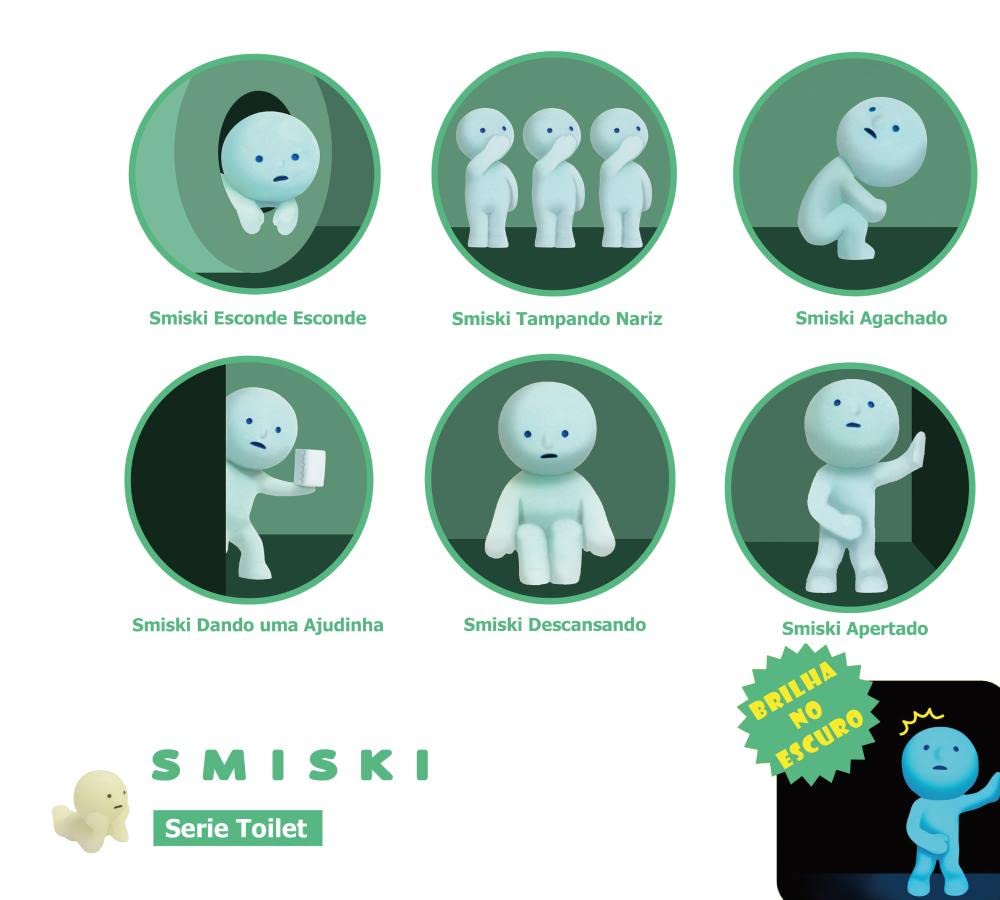 Dreams Smiski Glow In The Dark Figure, Toilet Series, Random Style, 1 Pack
