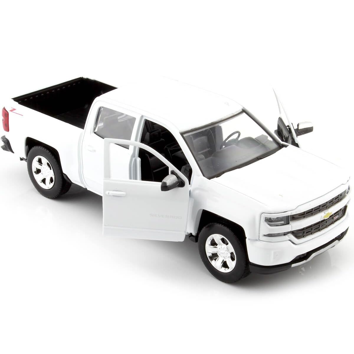 Motormax - 2017 Chevrolet Silverado 1500 Lt Z71 Crew Cab - White Diecast 1:24 Scale Model