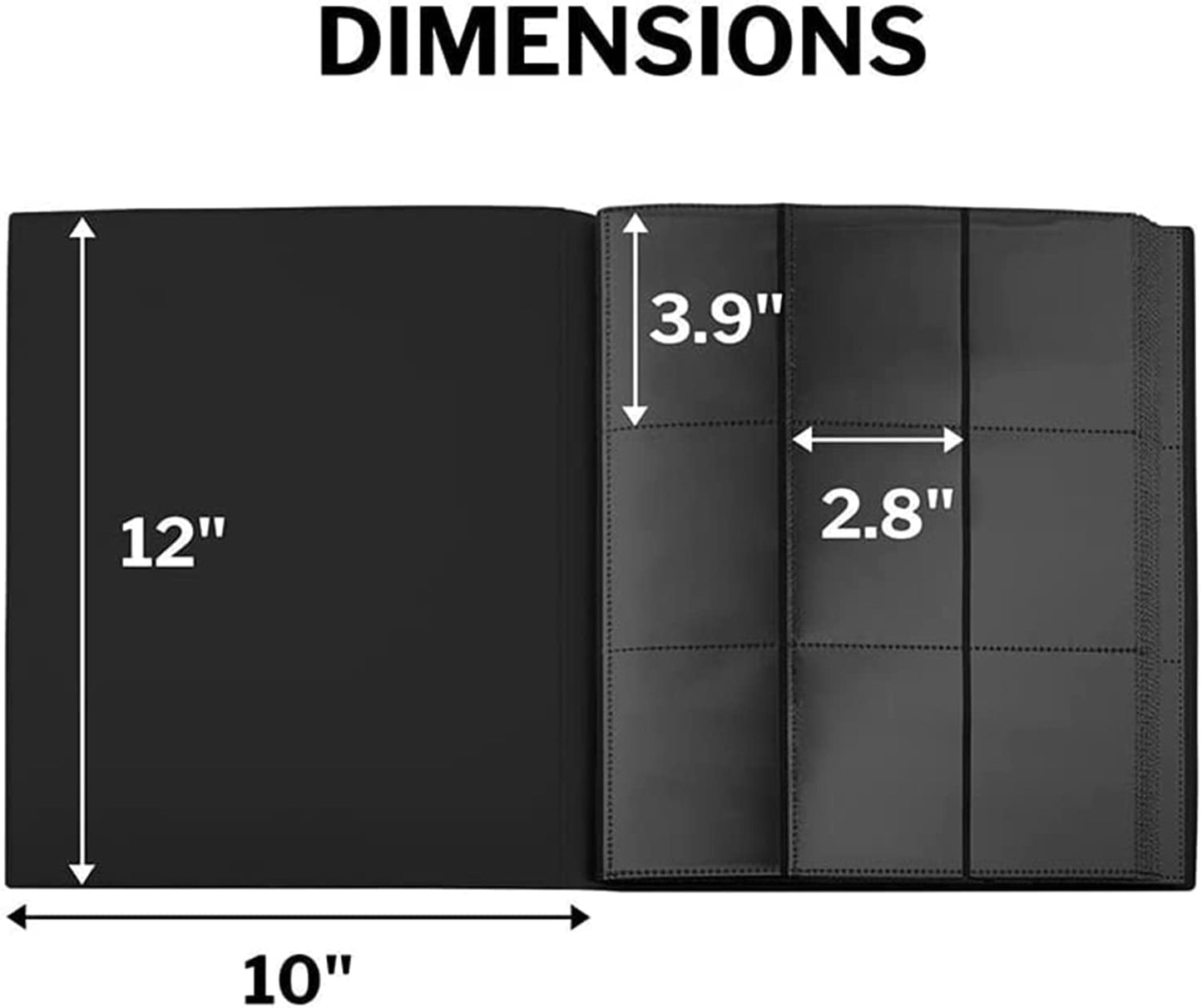 CTPOKO 9-Pocket Trading Card Binder - 360 Card Capacity, Black, Polypropylene Album for TCG, MTG, Yugioh, Sports Cards - 20 Pages
