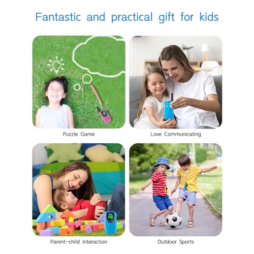 Walkie Talkies For Kids Toys For Boys Girls 4-6, 3 Miles Range Walkie Talkie To Camping, Outdoor 4 Year Old Girl Birthday Gifts For 3 4 5 6 7 Year Old Boy Girl Gifts Age 6-8 (Red-Pink)