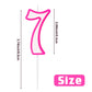 MTLEE Hot Pink Girl Birthday Candle Numeral Birthday Candle Pink and White Birthday Cake Topper for Children Girls Birthday Deco