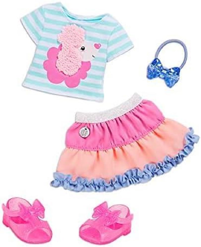 Glitter Girls Poodle Cuddles Fashion Outfit – 14" Doll Clothes, Brown, Accessories for Kids Ages 3+ (Model GG50134Z)