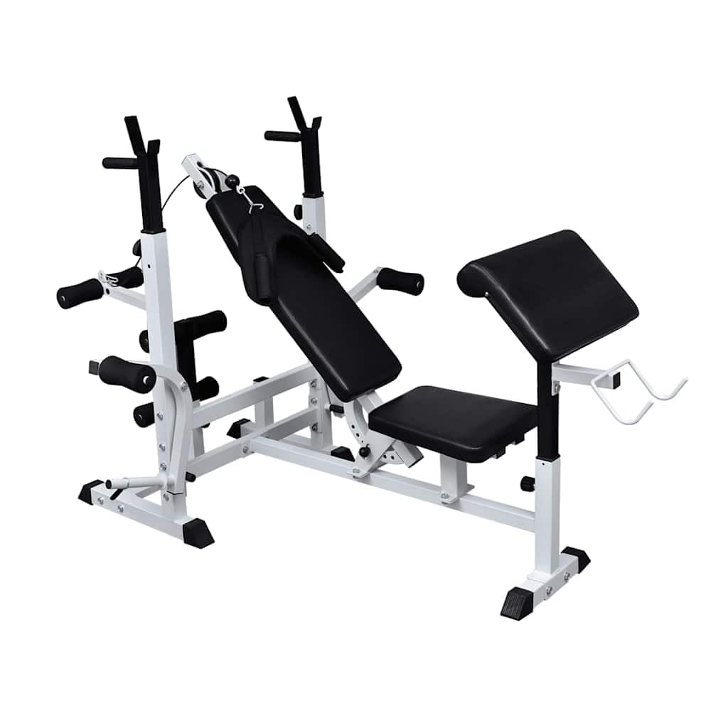 vidaXL Multi Use Weight Bench, Steel Construction, Adjustable Settings, Total-Body Workout Equipment, Enhances Arm, Chest, Thigh