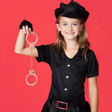 Metal Play Handcuffs, Hand Cuffs Police, Toy Handcuffs For School Classroom Dress Up Pretend Play, Birthday Party Favor Supplies