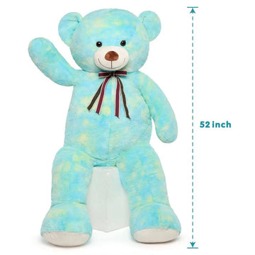 Tezituor 52In Giant Teddy Bear,Big Stuffed Animal Plush,Rainbow Green Soft Gifts For Valentine, Christmas, Birthday.
