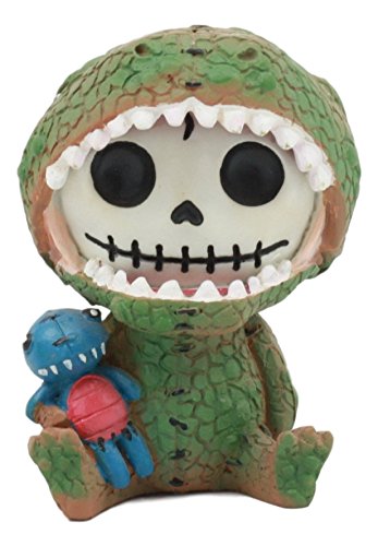 Gifts & Decor Ebros Tyrannosaurus Rex Dinosaur Furrybones Figurine 3' Tall Furry Bones Skeleton In T-Rex Costume Carrying Blue Dino Doll Sit Up Collectible Decorative Toy