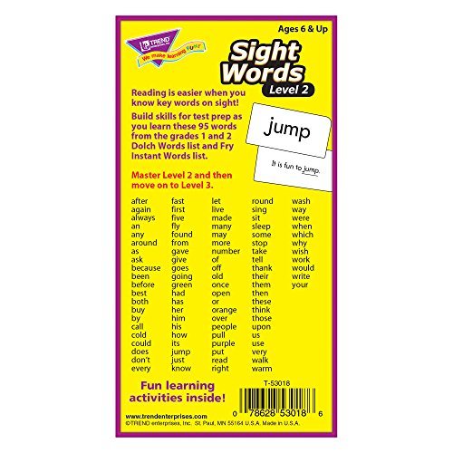 Trend Enterprises: Sight Words Level 2 Skill Drill Flash Cards, Dolch And Fry Words, Sentence Context, Great For Skill Building And Test Prep, 96 Cards Included, For Ages 6 And Up