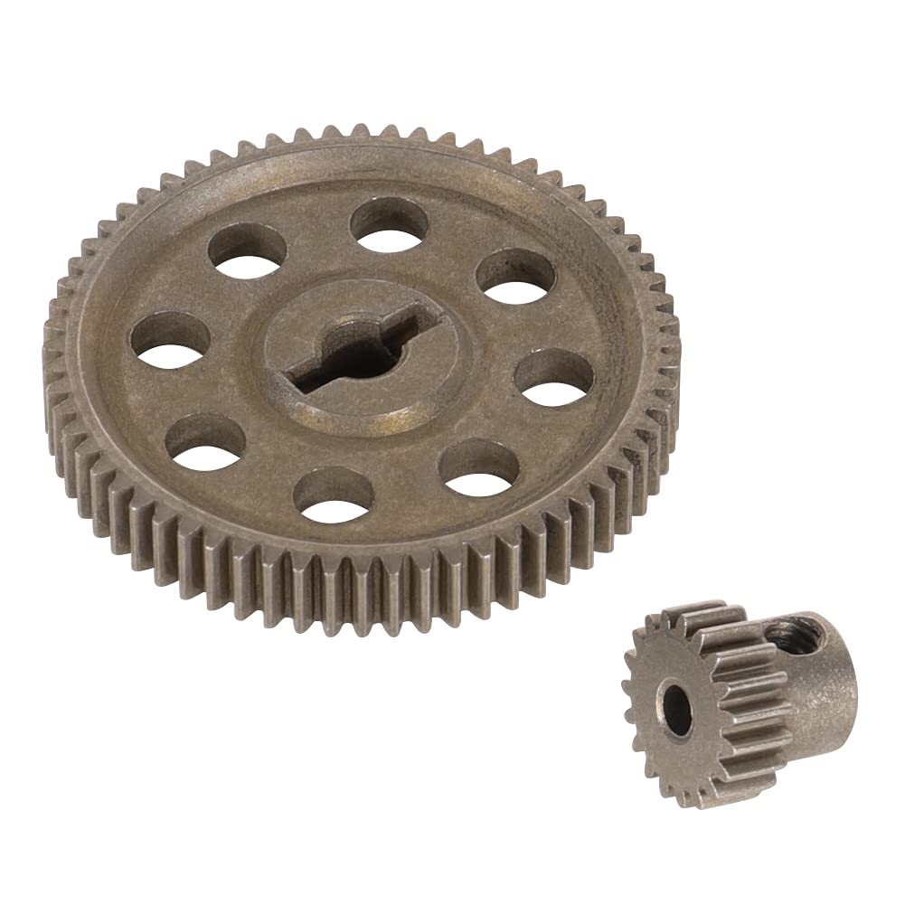 WEISHUJI 11184 Differential Main Metal Spur Gear 64T, Main Metal Spur Gear 64T & 11119 Motor Gear 17T RC Replacement Parts for R