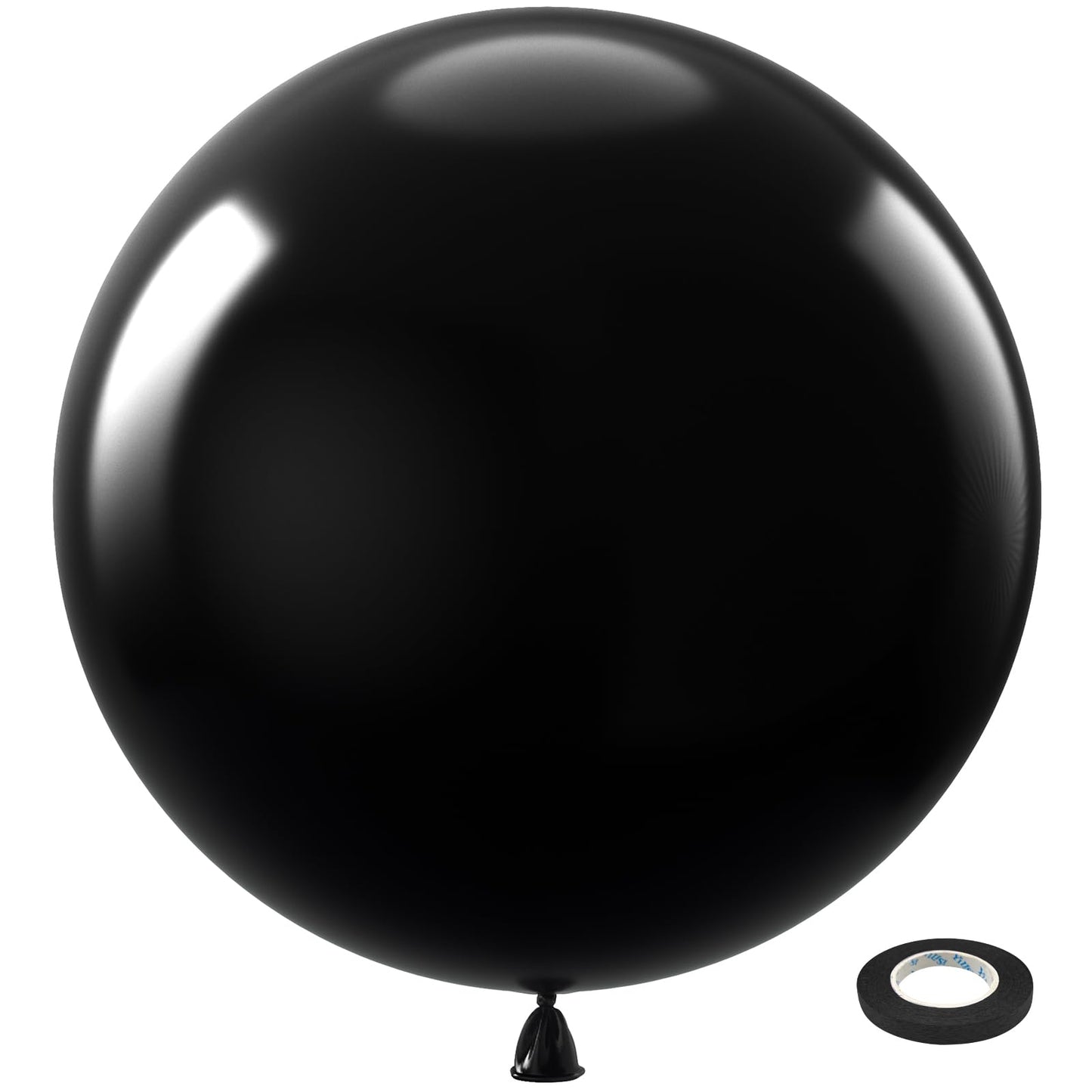 Bezente 36 Inch Black Giant Balloons - 8 Pack Jumbo Latex Balloons for Photo Shoots, Birthdays, and Parties