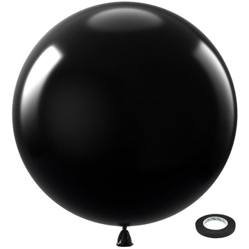 Bezente 36 Inch Black Giant Balloons - 8 Pack Jumbo Latex Balloons for Photo Shoots, Birthdays, and Parties