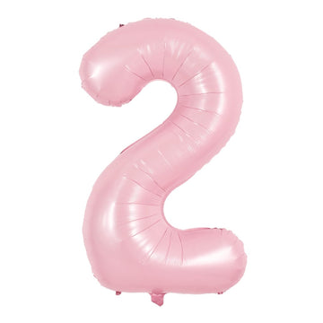 TONIFUL 40 Inch Pastel Pink Number 2 Balloon Balloon Big Pink Digital 2 Balloon for Girls Birthday Party Wedding Bridal Shower 