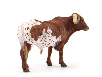 Gemini&Genius Longhorn Cow Toy Action Figure, Farm Animal Toys, Hand Painted, 6 Inches Length, Realistic And Durable Farm Toys For Children Boys And Girls Gift