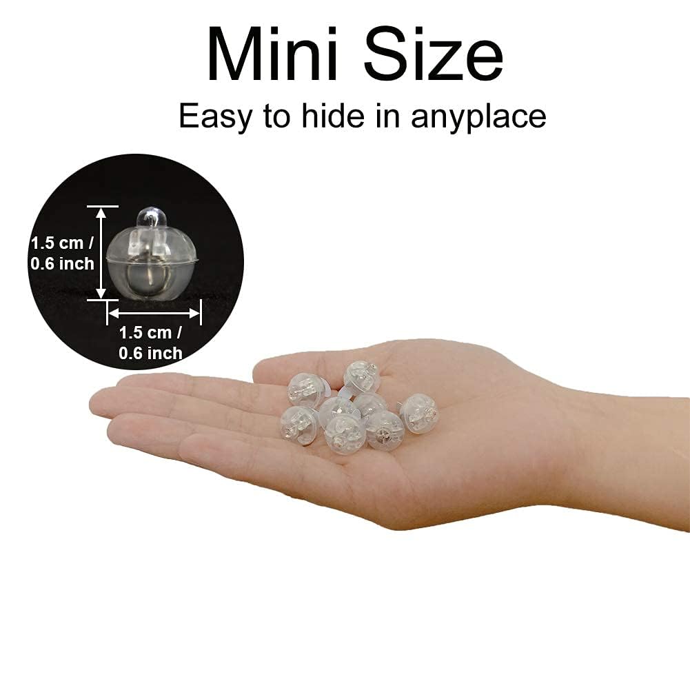 Jjgoo 50Pcs Led Balloon Light Mini Round Balls Lights, Waterproof Tiny Led Lights For Paper Lantern Easter Eggs Birthday Party Wedding Halloween Christmas Valentines Day Decoration