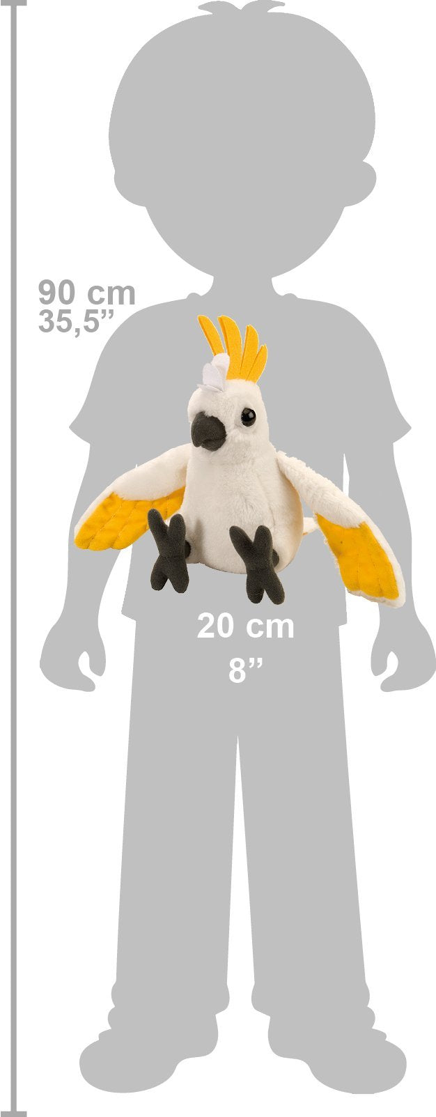Wild Republic Cockatoo Plush, Stuffed Animal, Plush Toy, Gifts For Kids, Cuddlekins 8 Inches