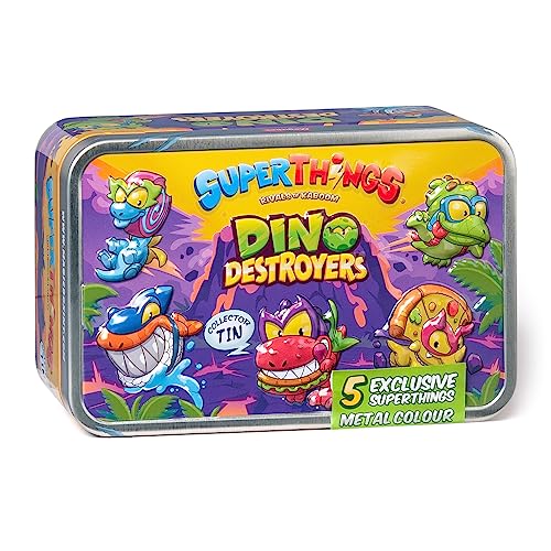 Superthings Tin Dino Destroyers - Tin With 5 Superthings Exclusive Dinosaurs With Metallic Effect