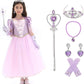 Lingway Toys Luxury Girls Princess Dress Up Costumes,Rapunzel Cosplay Dress With Accessories Style A 5-6Years