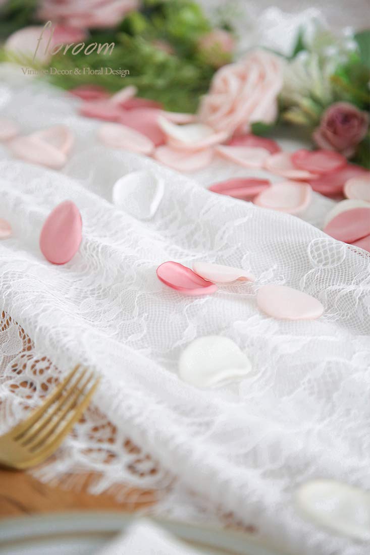 Floroom 300pcs Rose Petals Blush Pink Faux Silk Flower Petals for Wedding Flower Girl Basket Aisle Scatter Cake Dinner Table Cen