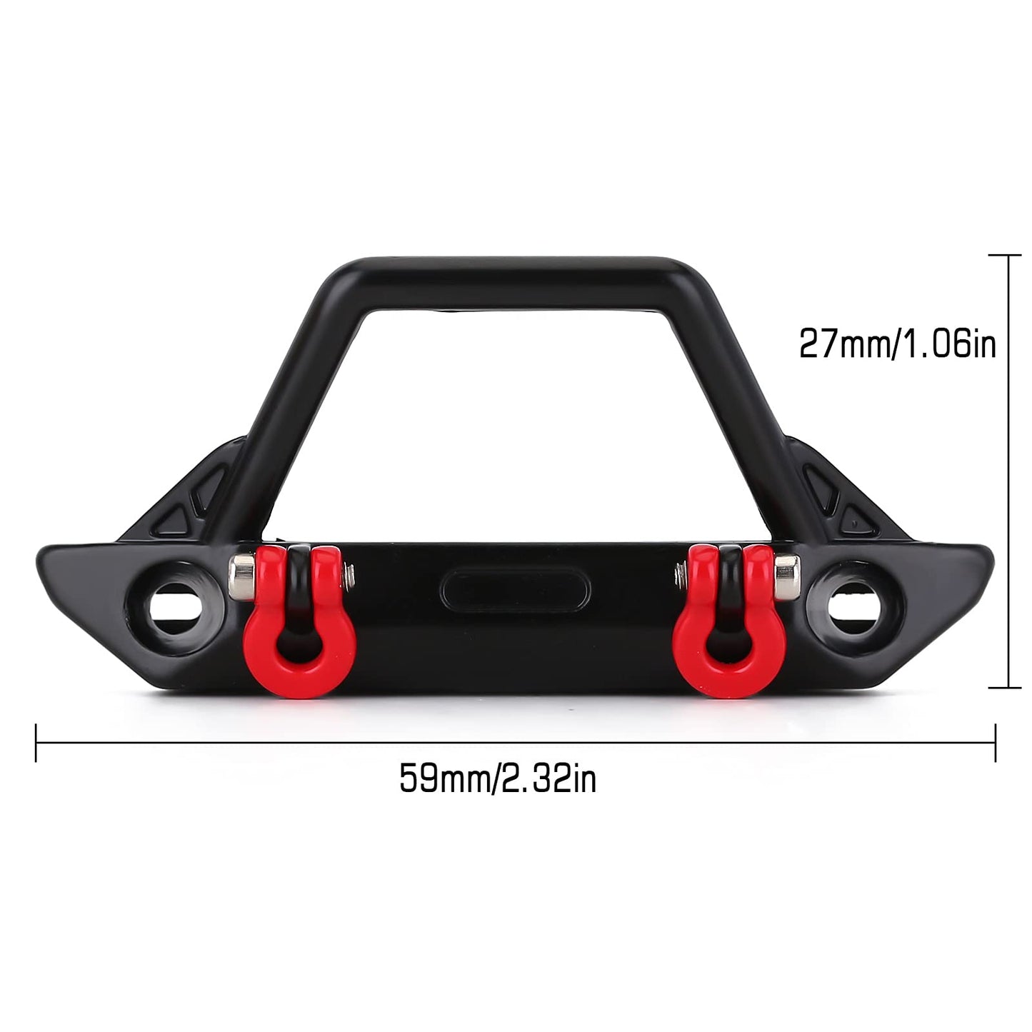 INJORA RC Front Bumper 1/24 Metal Bumper with Lights for SCX24 Wrangler Gladiator(B)