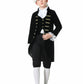 GRAJTCIN Kids Colonial Costume for Boys Historical Halloween George Washington Hamilton Costume 18th Century Outfit Black 7-8 Ye