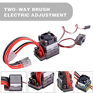 Acxico 1Pcs for RC Car Truck 7.2 V-16 V 320A High Voltage ESC Brushed Speed Controller Set