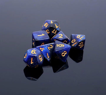 Dnd Dice Set Dark Blue Mix Black Nebula Dice For Dungeon And Dragons D&D Rpg Role Playing Games 7Pcs Polyhedral Dice With Dice B