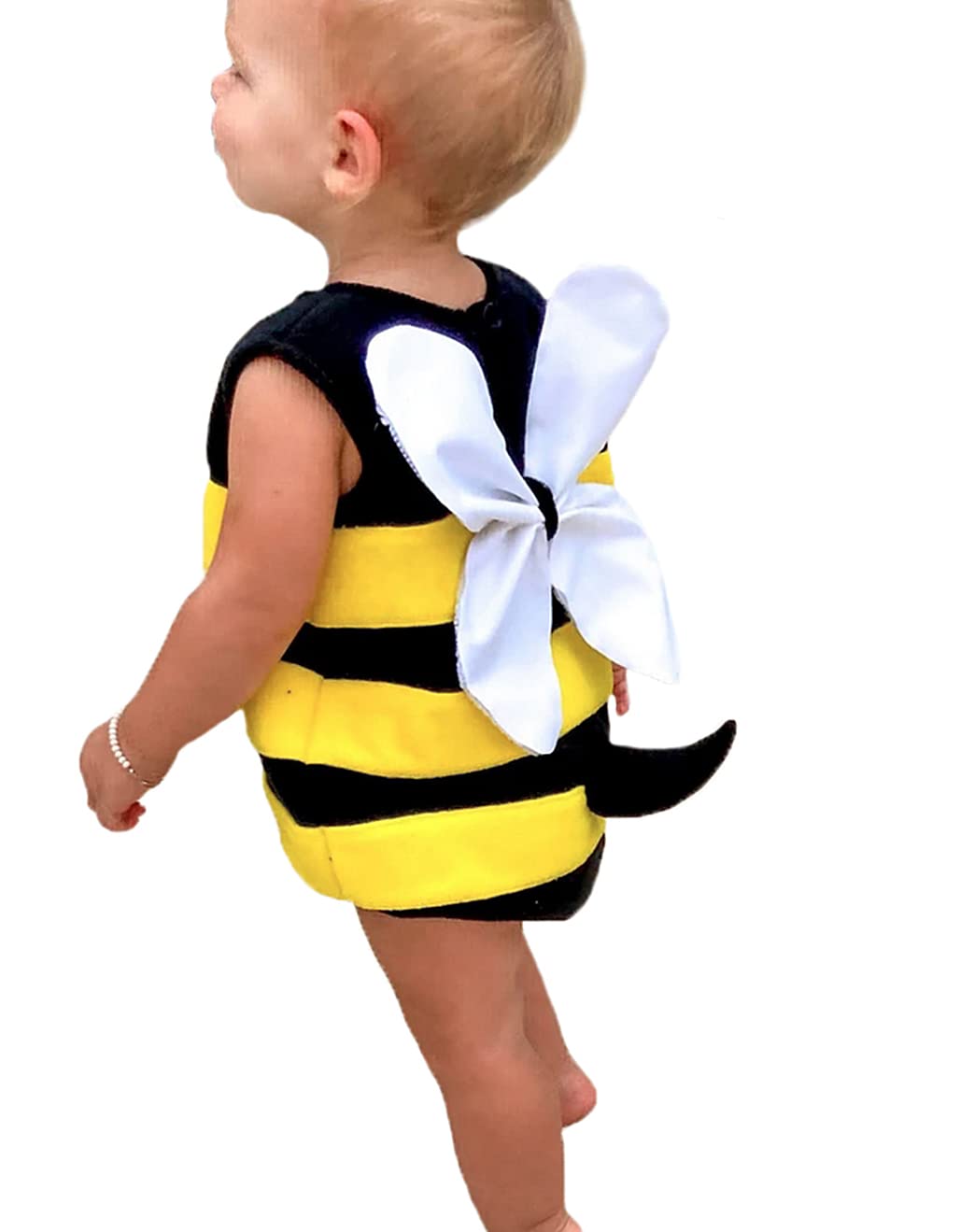 Mersariphy Infant Baby Outfits Girl Boy Cartoon Bees Romper Baby Halloween Costumes Fall Clothes With Hat (Stripes, 0-6 Months)
