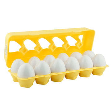 Dimple 12 Vehicle Car Egg Matching Toy Play Matching Eggs Easter Toy W/Holder - Egg Toys For Toddlers Stem Egg Toys - Colors & Shapes Recognition Toys For Kids - Educational Color Sorting Toy Eggs