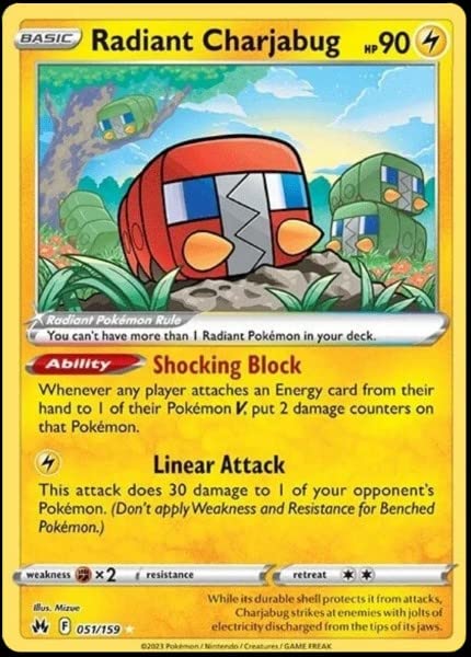 Pokemon - Radiant Charjabug 051/159 - Crown Zenith - Ultra Rare Card