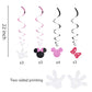 Kristin Paradise 30Ct Minnie Hanging Swirl Decorations - Ceiling Streamers for Mouse Birthday Party - Mini Mouse Theme Party Sup