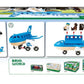 BRIO World Airplane - Wooden Toy Plane Set, Enhances Creativity, Age 3+, Blue, Model 33306, FSC® Beech Wood, Compatible with BRIO Railway