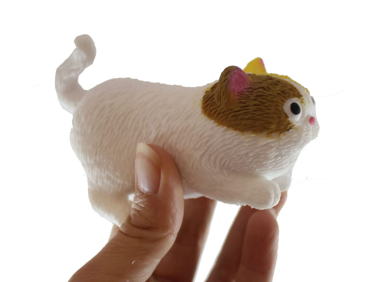 2 Stretchy Cat Crushed Bead Sand Filled - Kitty Lover Sensory Fidget Toy Weighted (Random Colors)