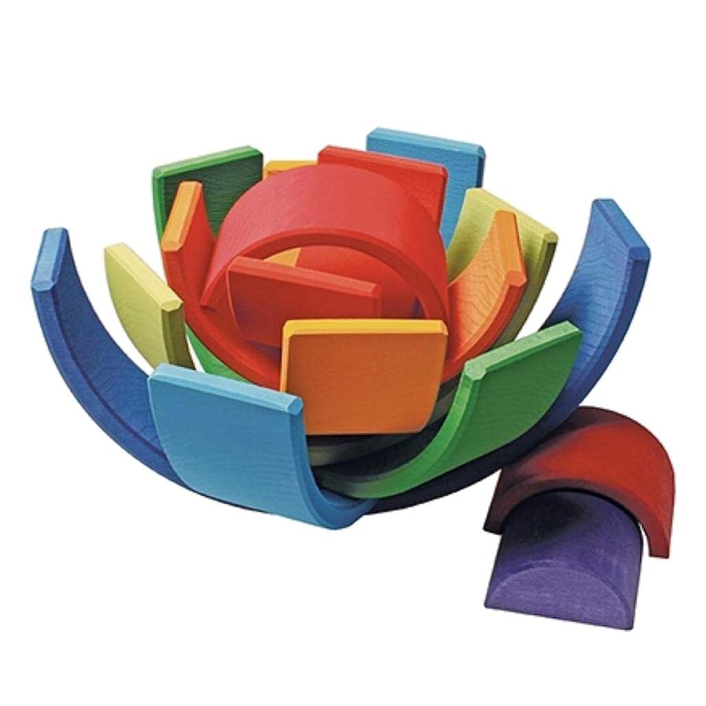 JAZZY PEARLS Handmade Wooden Rainbow Stacking Stacker Toddler Montessori Toy|1 Piece Rainbow Stacker Wooden Toys