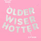 xo, Fetti Older Wiser Hotter Glitter Banner - Silver, 3 Ft. | Fun Birthday Party Decorations, 30th Birthday Decor, HBD, Gag Gift