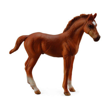 Collecta Horses Thoroughbred Standing Chestnut Foal Toy Figure