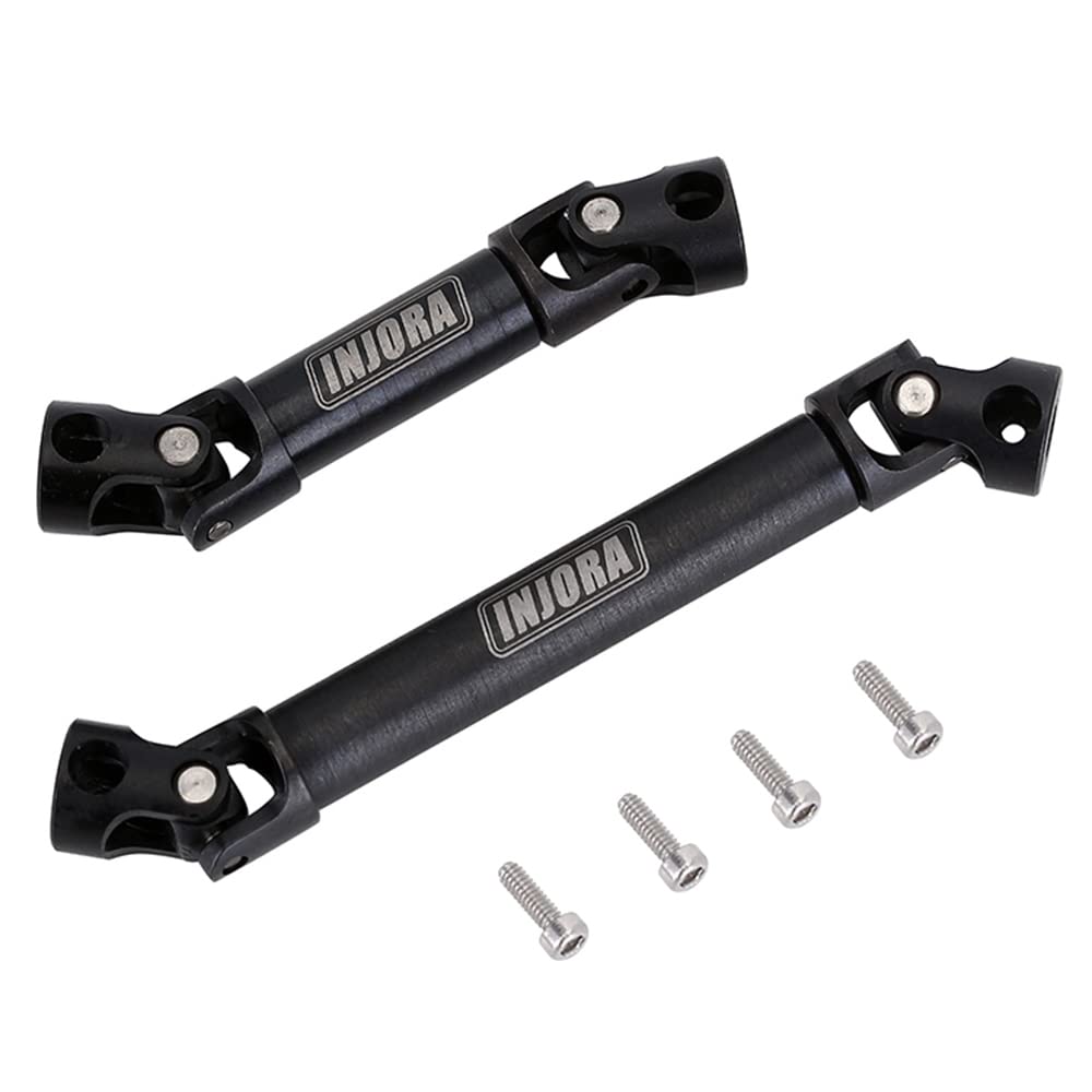 INJORA Steel Drive Shaft 2Pcs Center Drive Shaft for Axial SCX24 SCX24 C10 JLU Bronco Base Camp Upgrate Parts, 17g