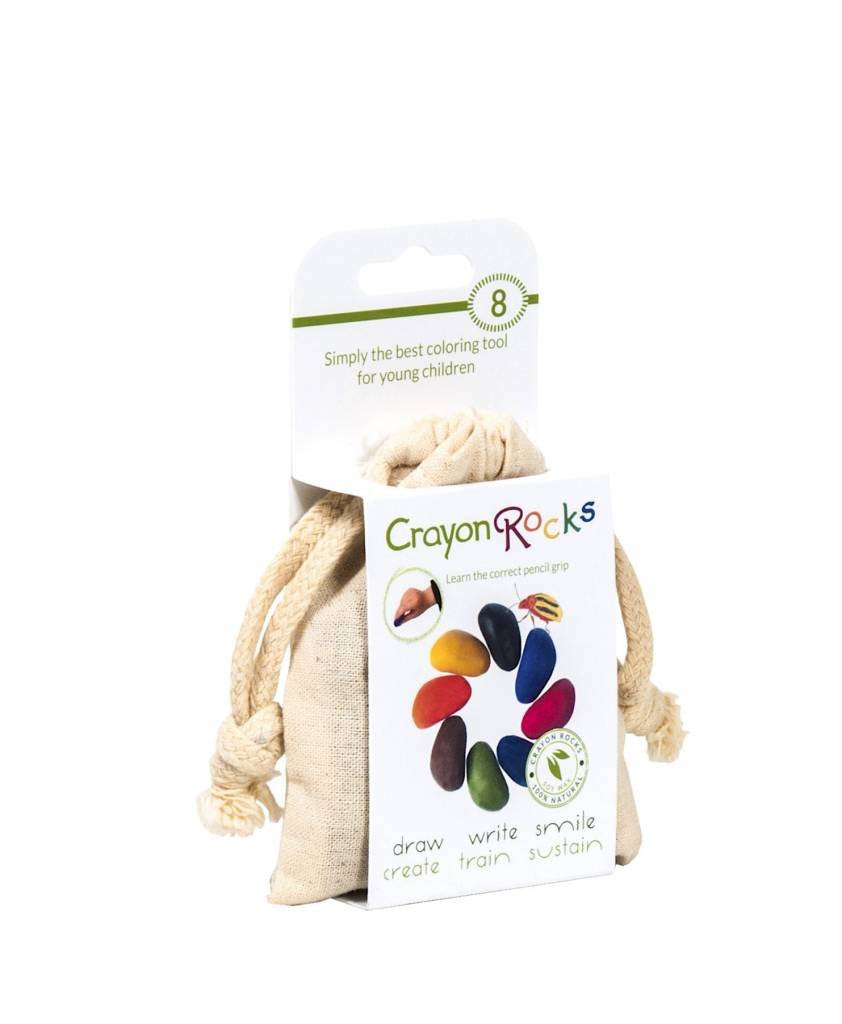 Crayon Rocks, Crayons in a Rock Shape, 8 Count, Tripod Grip Made For Handwriting Development in Kids and Toddlers, Fun & Educati